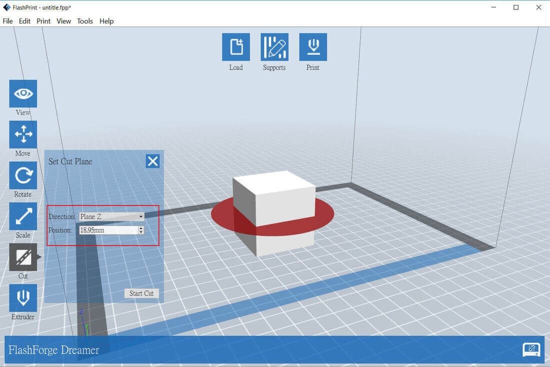 3D Slicing 軟件中的模型切割功能 -Flashprint  